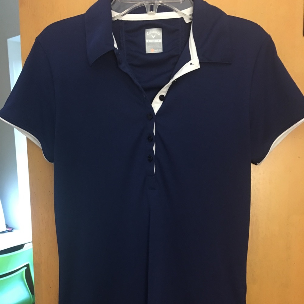 Callaway Navy blue and white small short sleeve